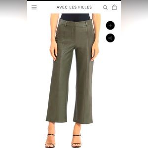 Avec Les Filles Faux Leather Cropped Pants NWT Size M
